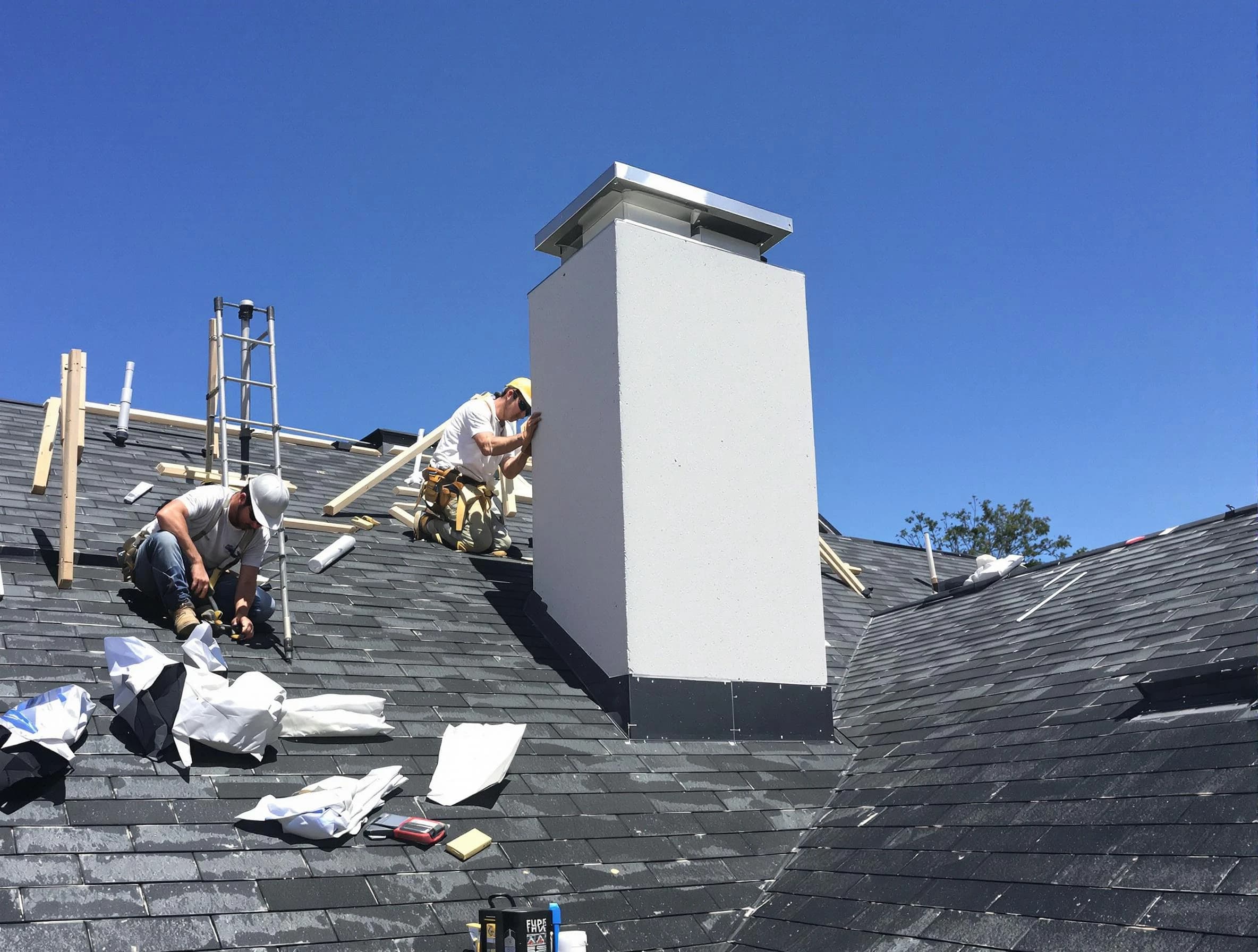 Murray Chimney Sweep crew installing a new chimney in Murray, UT