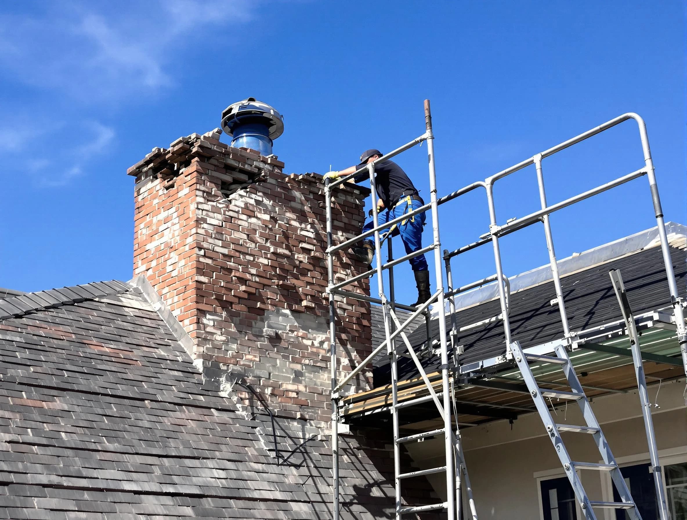 Rebuilding a chimney structure by Murray Chimney Sweep in Murray, UT