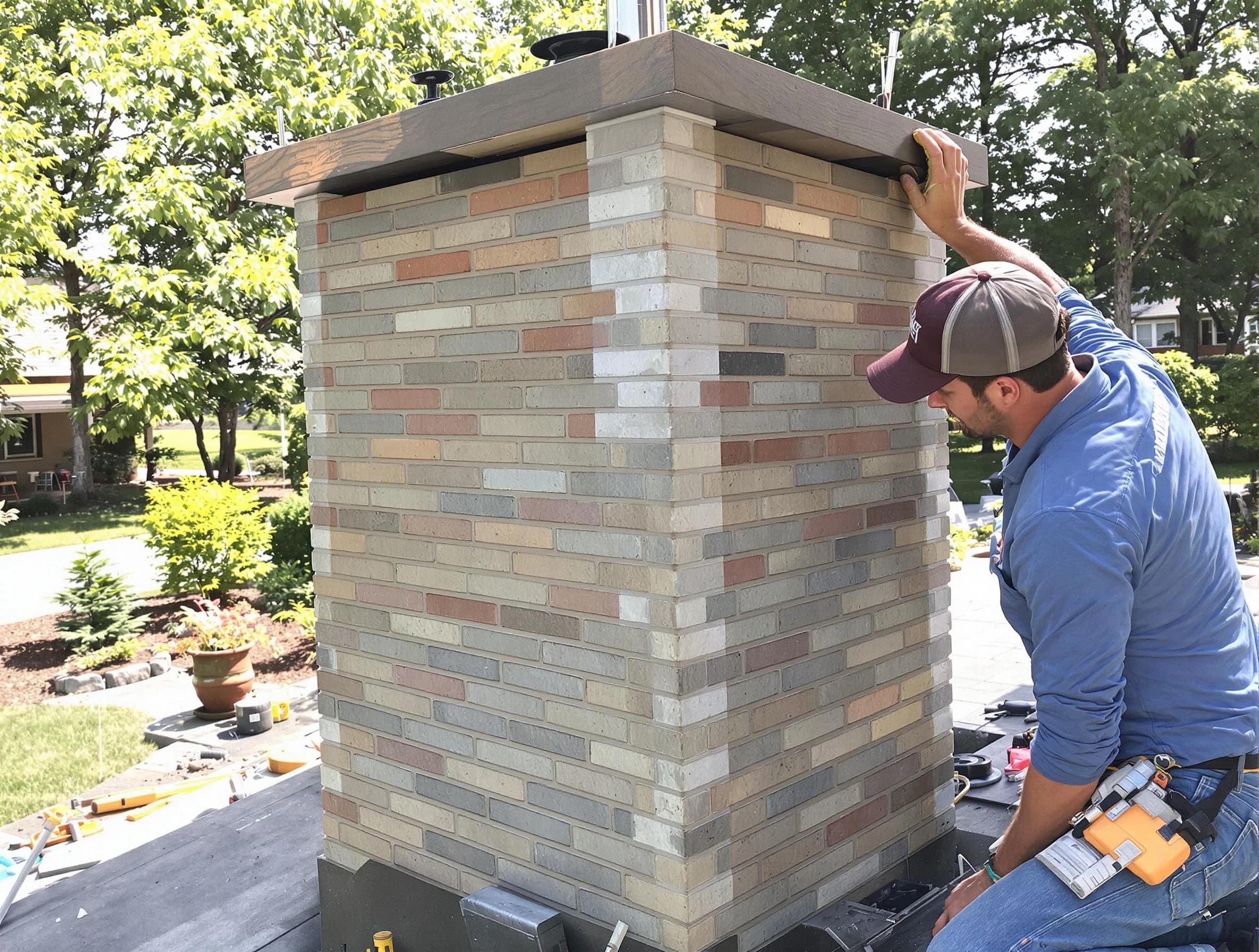 Murray Chimney Sweep completing a modern chimney remodel in Murray, UT