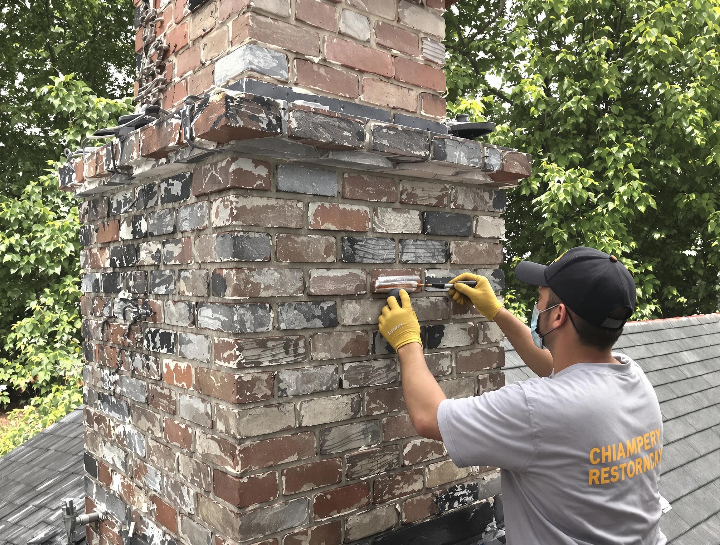 In-progress chimney restoration by Murray Chimney Sweep in Murray, UT