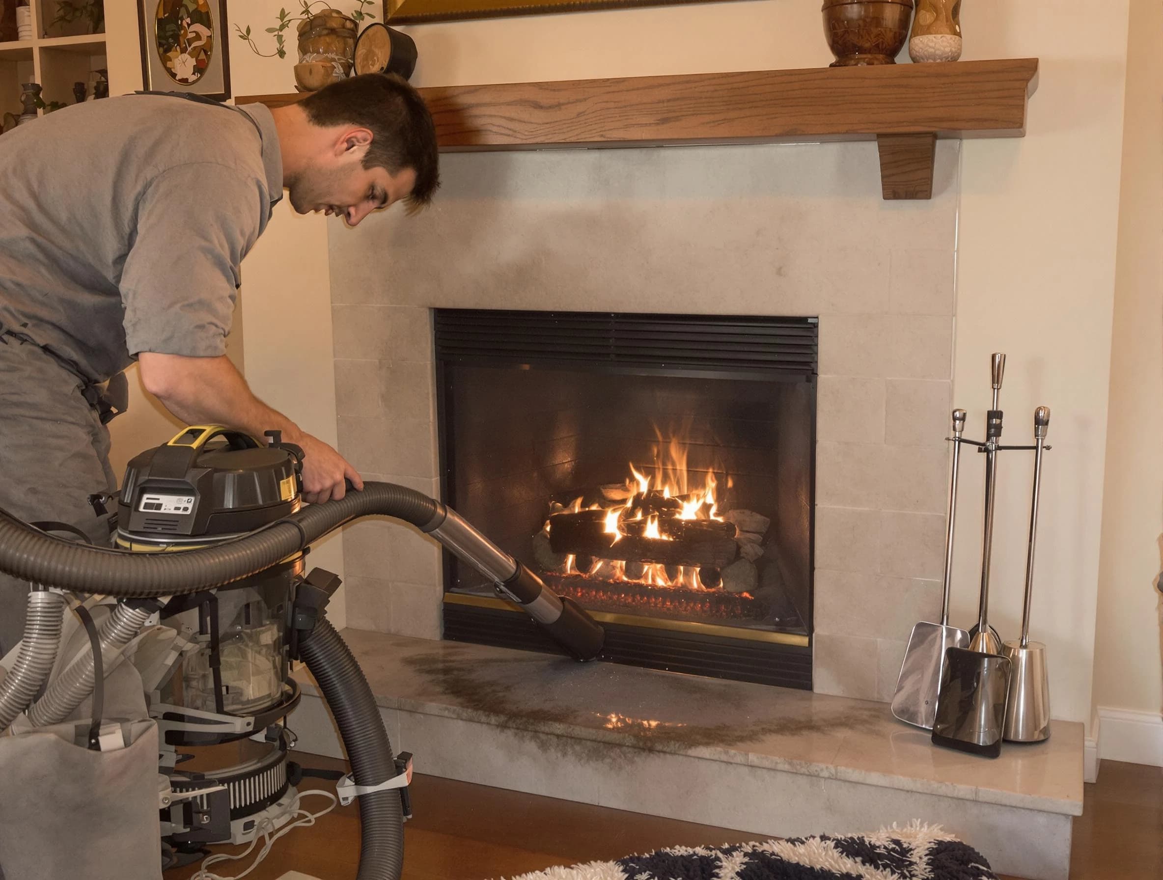 Routine fireplace upkeep by Murray Chimney Sweep in Murray, UT