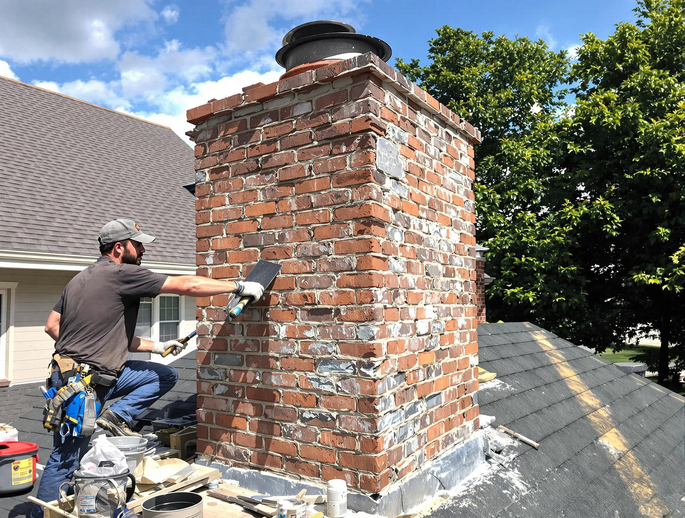 Completed chimney rebuild by Murray Chimney Sweep in Murray, UT