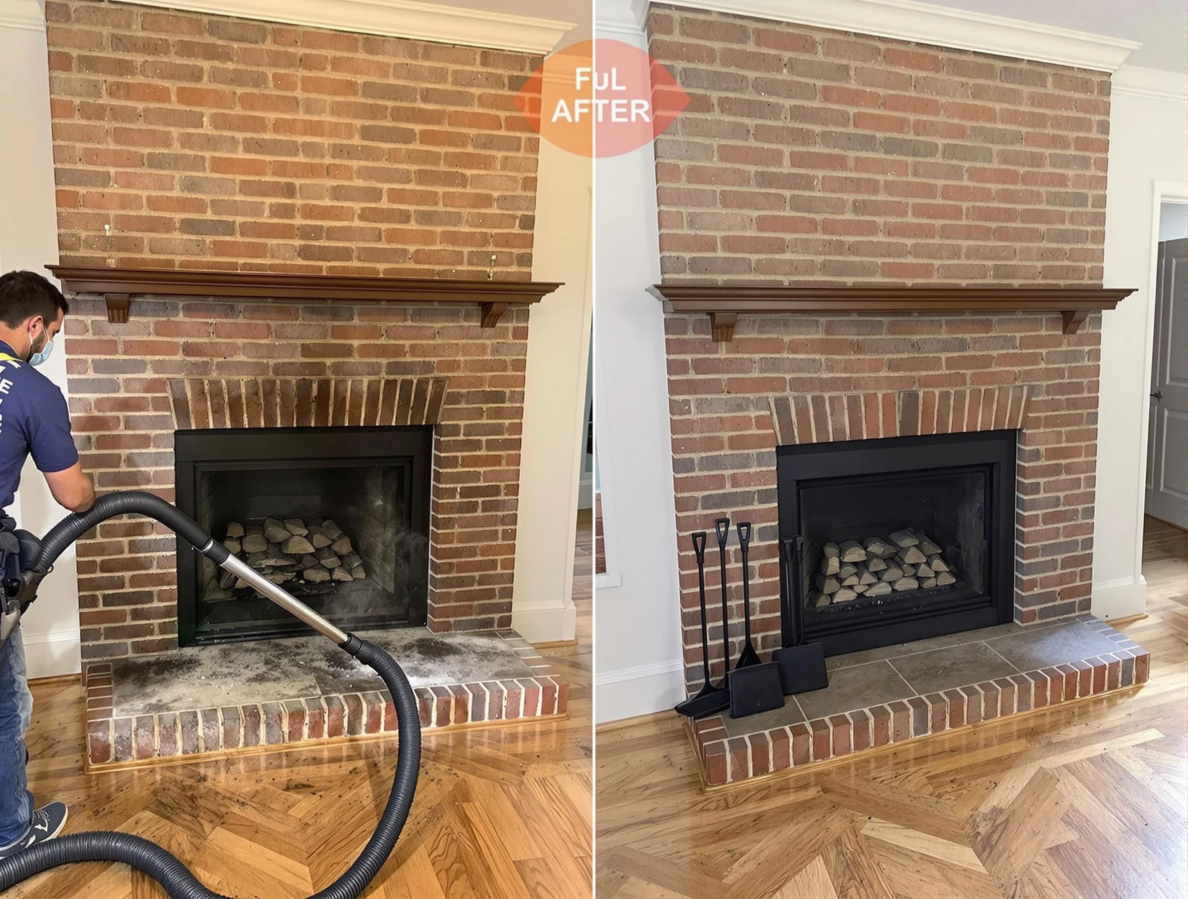 Murray Chimney Sweep carefully sanitizing a fireplace in Murray, UT