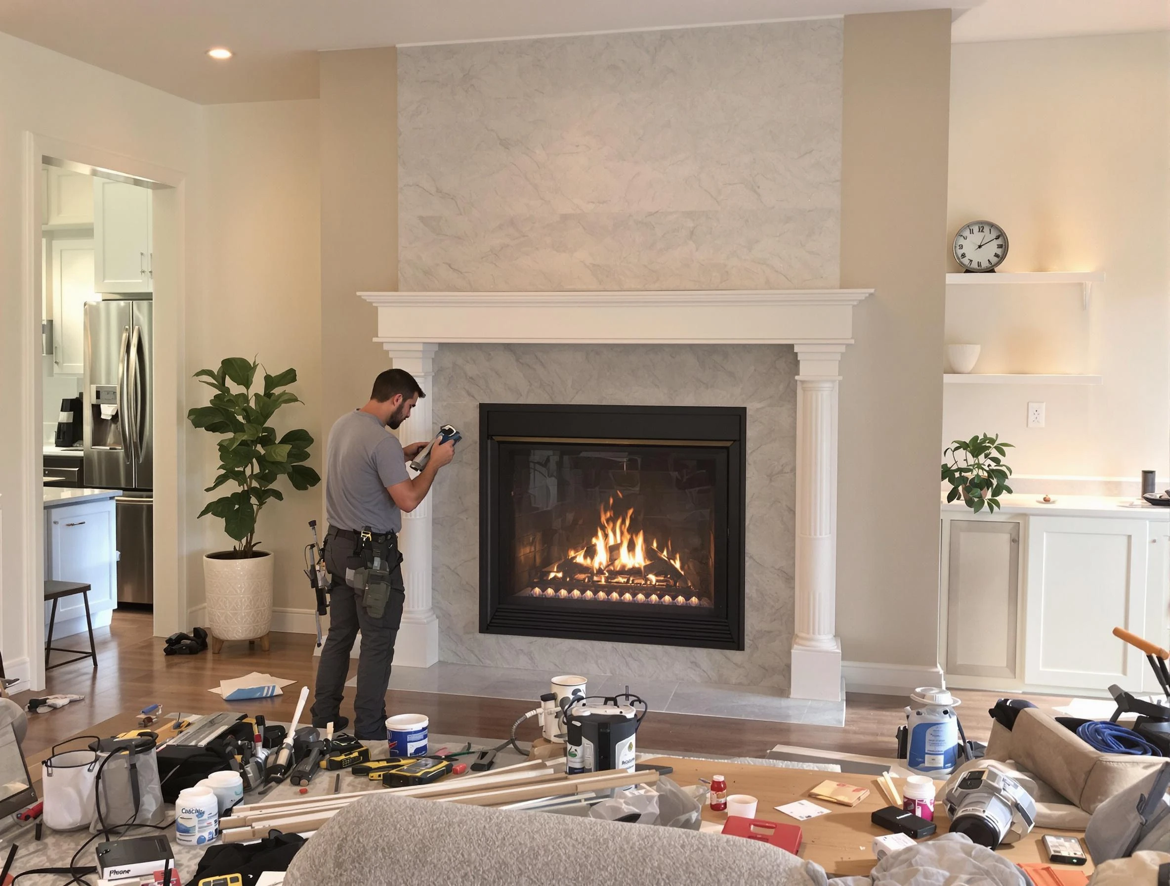 Newly installed fireplace by Murray Chimney Sweep in Murray, UT