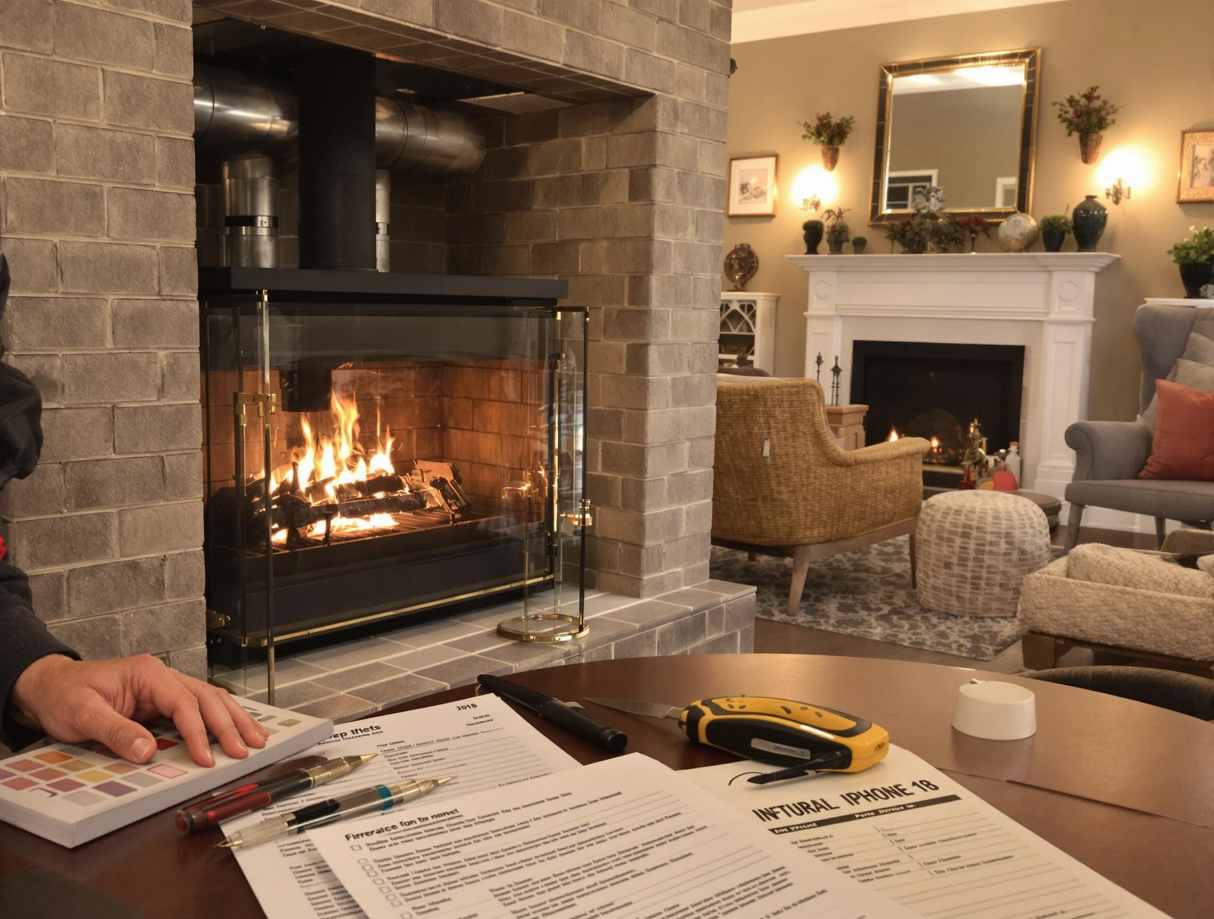 Murray Chimney Sweep verifying fireplace safety measures in Murray, UT